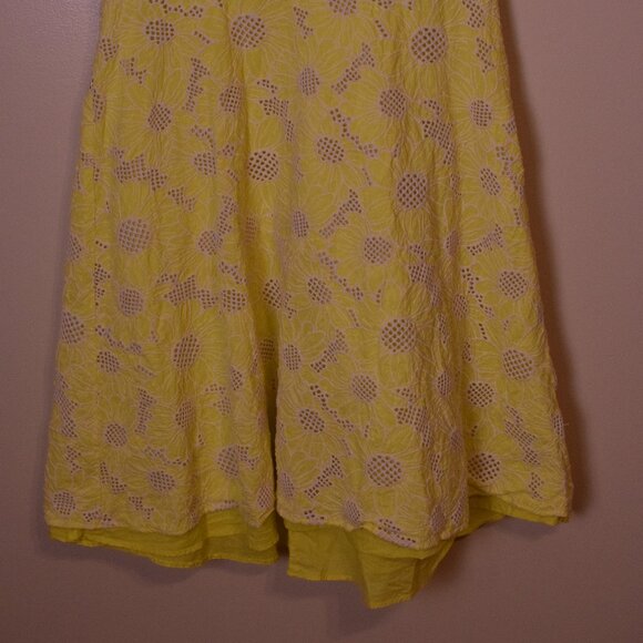 Talbots Women's Floral Eyelet Fit & Flare Summer Dress Preppy Patchwork Coquette - Picture 4 of 9